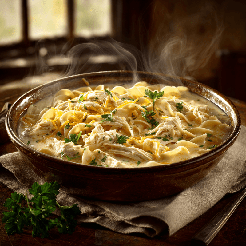Crack Chicken Noodle Soup Recipe - Creamy & Comforting
