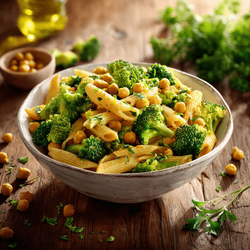 Broccoli Chickpea Pasta: Easy Healthy Vegetarian Recipe