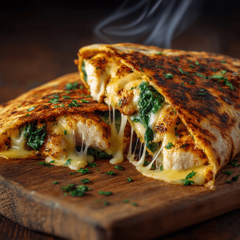 Cheesy Garlic Chicken Wraps | Quick Low Carb Delight
