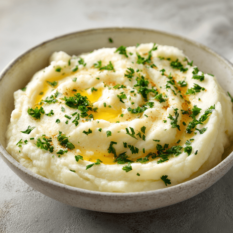 Creamy Garlic Mashed Cauliflower (Low Carb Side Dish)