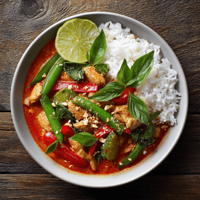 Creamy Thai Red Curry Chicken Bowls - Taste of Thailand