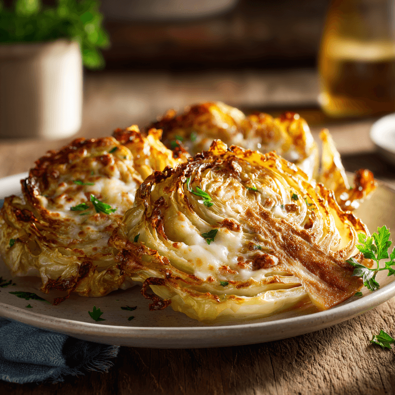 Crispy Cabbage Steaks with Cheese Recipe