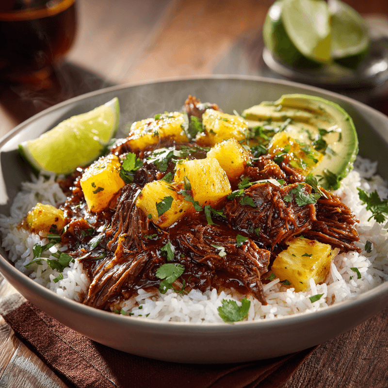 Crockpot Chipotle Pineapple Pot Roast Bowl Recipe