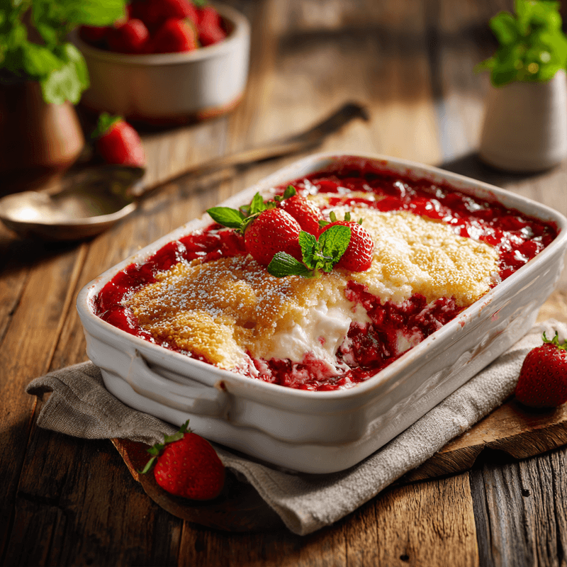 Easy Strawberry Cheesecake Dump Cake Recipe