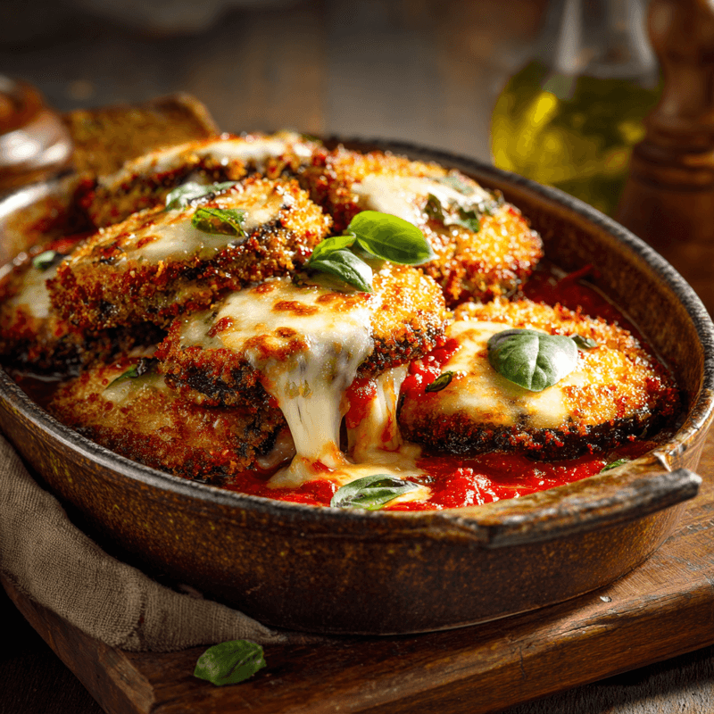 Easy Baked Eggplant Parmesan That's Crispy and Flavorful