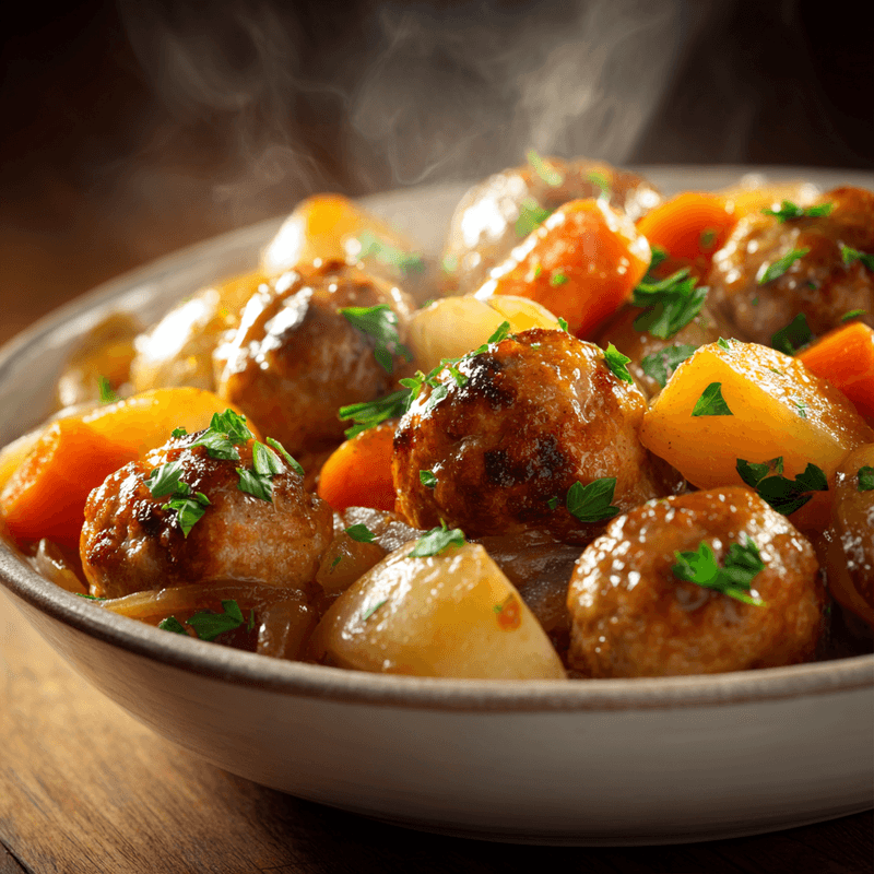 Easy Frozen Meatball Pot Roast | Slow Cooker Dinner