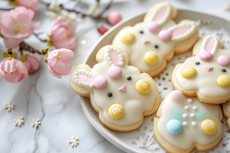Easy M&M Bunny Cookies - Colorful Spring Treats
