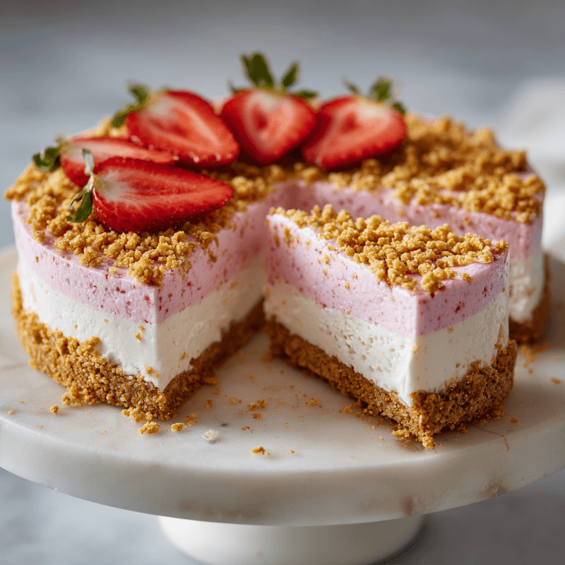Easy Strawberry Crunch Cheesecake Recipe