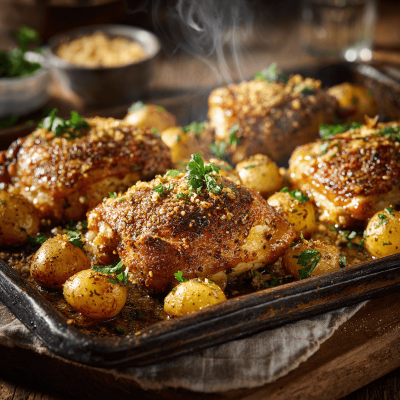Garlic Parmesan Chicken and Potatoes (One-Pan Dinner)
