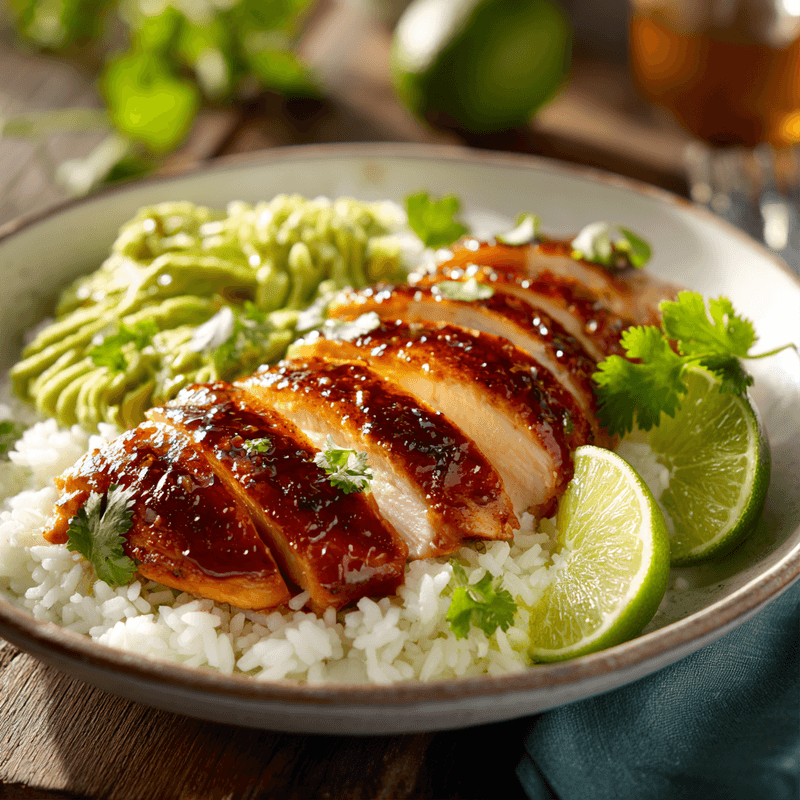 Gluten-Free Honey Lime Chicken & Avocado Rice