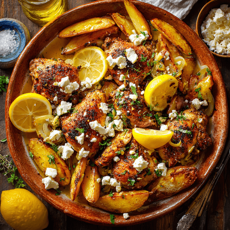 Greek Chicken with Lemon and Feta Recipe | Authentic & Easy
