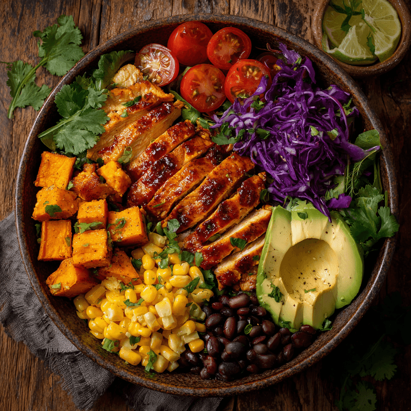 Healthy BBQ Chicken Sweet Potato Bowl - Easy High-Protein