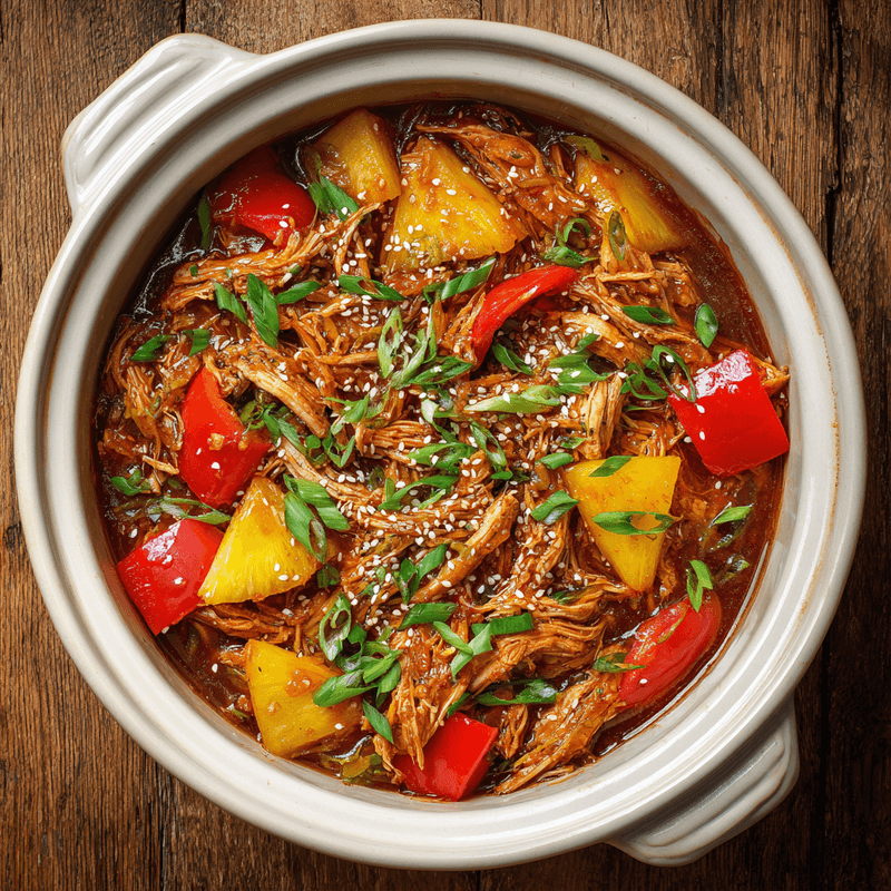 Healthy Hawaiian Crockpot Chicken Recipe | Easy Slow Cooker