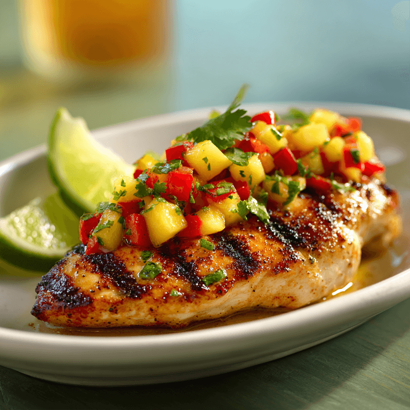 Healthy Honey Lime Chicken with Mango Salsa Recipe