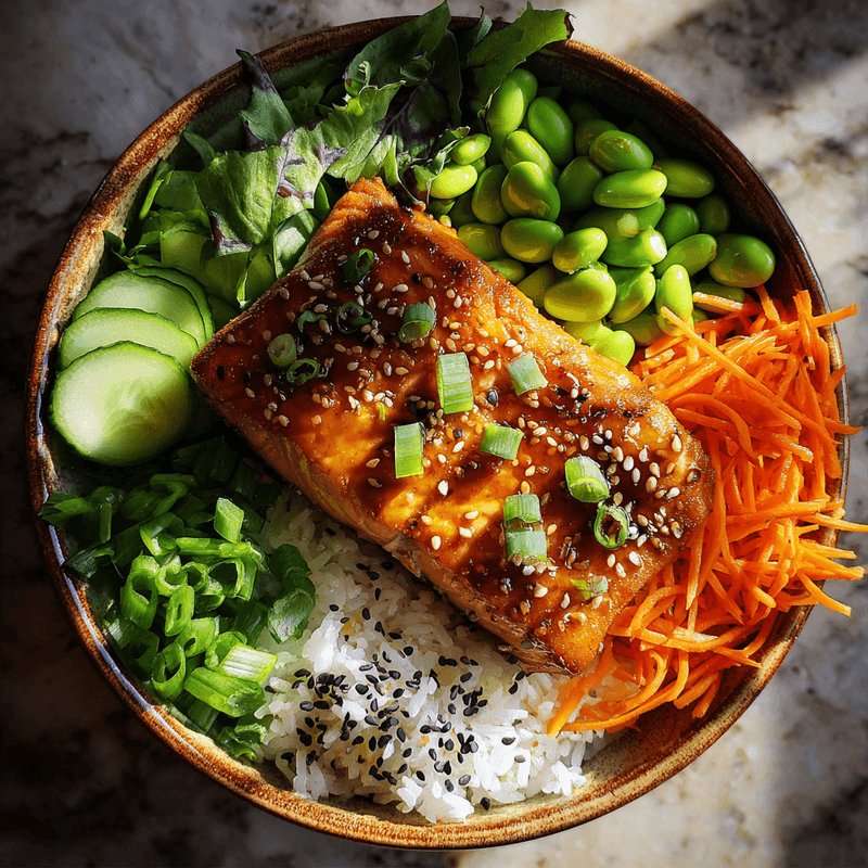 Honey Glazed Salmon Rice Bowls Recipe - Quick & Delicious