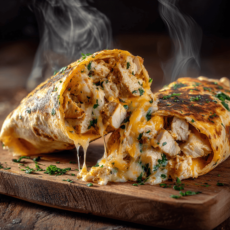 Low Carb Cheesy Garlic Chicken Wraps in 20 Minutes