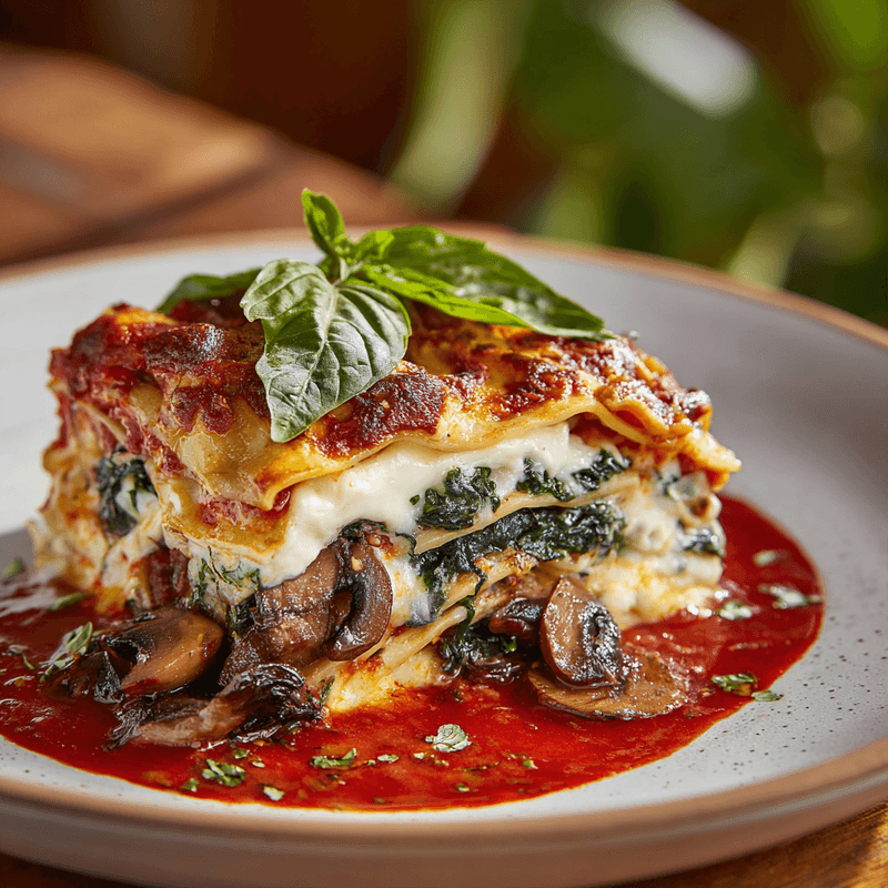 Mushroom And Spinach Lasagna Recipe - Easy & Delicious