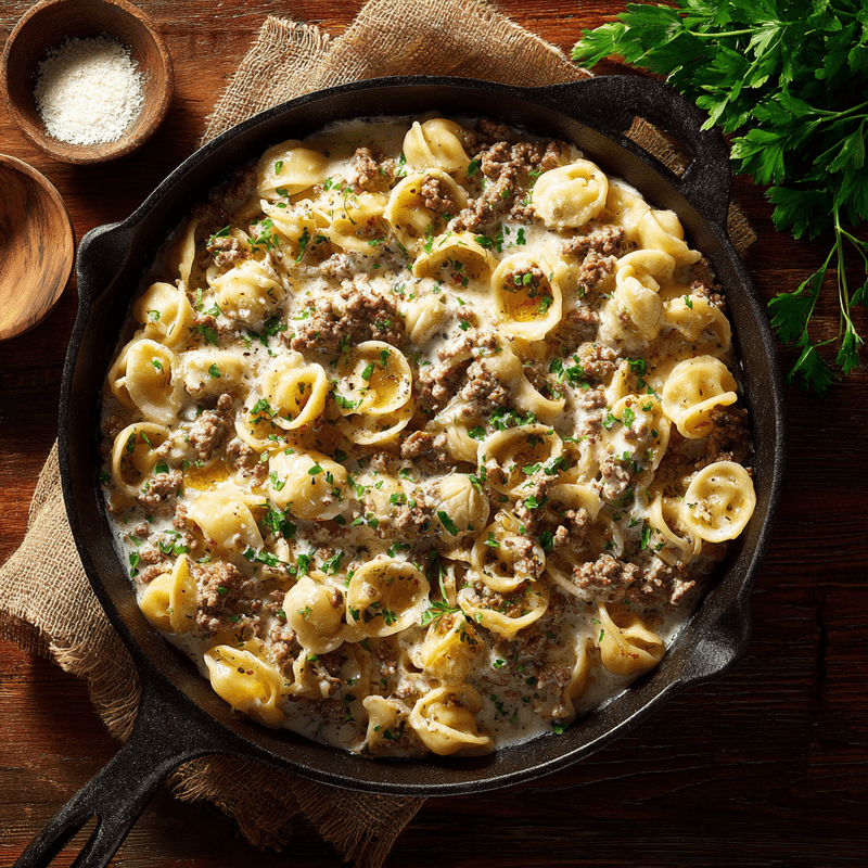One-Pot Creamy Beef and Garlic Butter Pasta Recipe