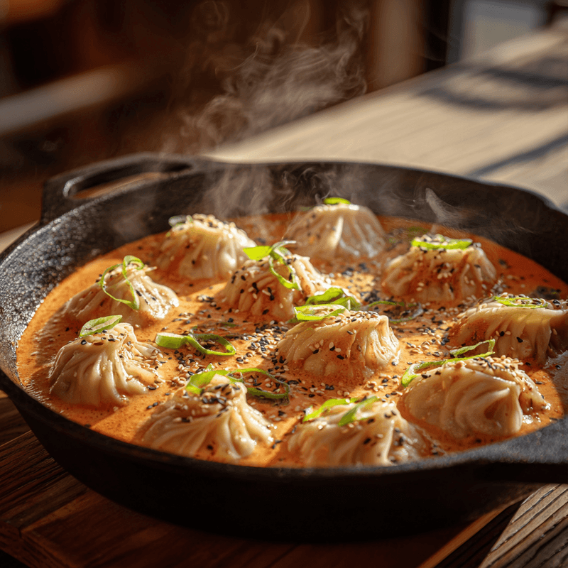 Soup Dumplings in Creamy Gochujang Sauce Recipe