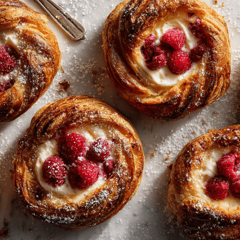 Sourdough Discard Raspberry Cream Cheese Danishes Recipe