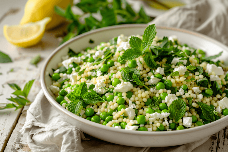 Spring Pea Feta Couscous Salad Recipe | Cook With Lucia