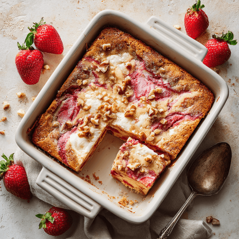 Strawberry Earthquake Cake (Easy Cream Cheese Dessert)