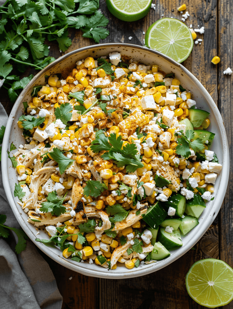 Street Corn Cucumber Chicken Salad for Summer Refresh