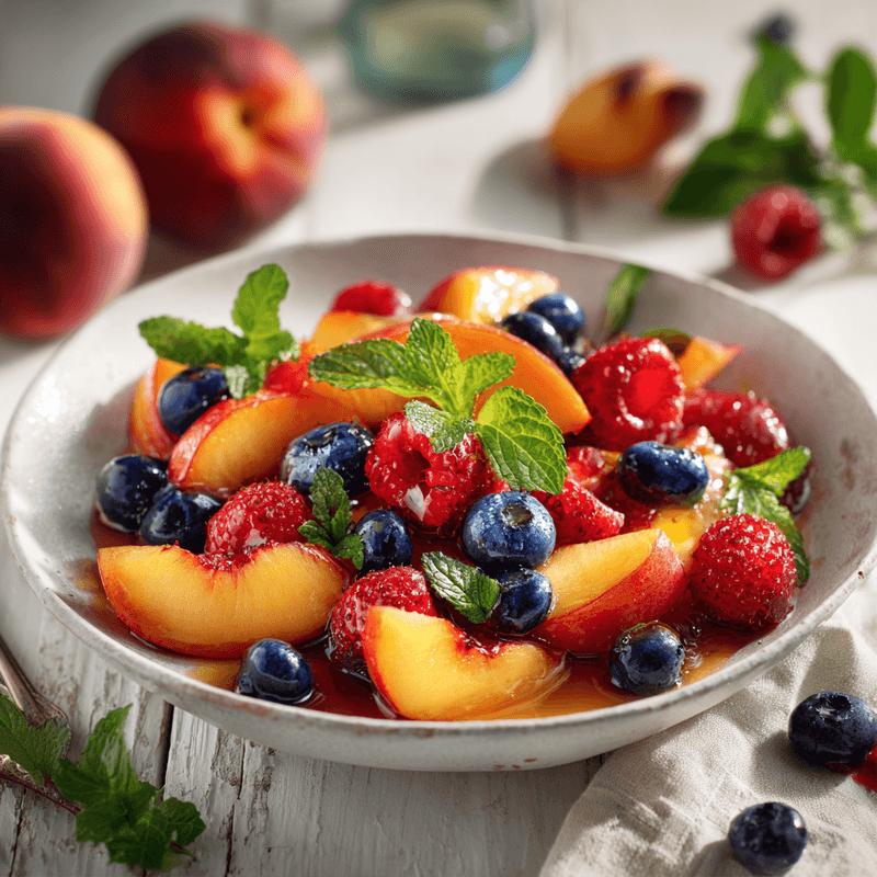 The BEST Summer Peach Fruit Salad Recipe