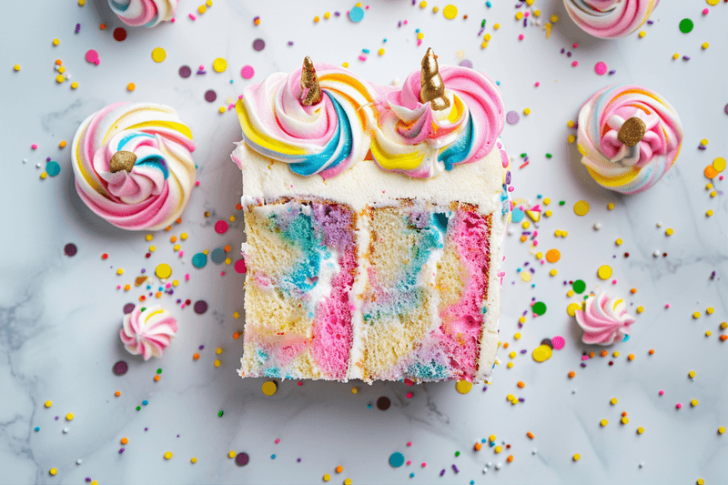 Unicorn Poke Cake Recipe with Rainbow Jello & Pastel Frosting