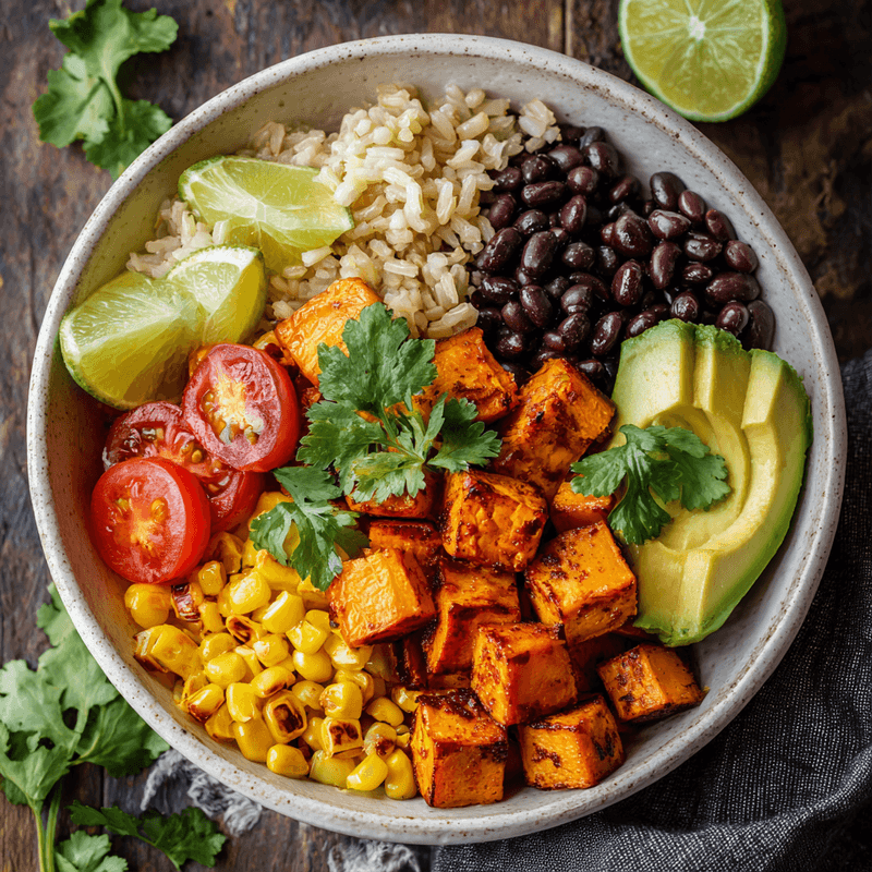 Vegan Sweet Potato Burrito Bowl Recipe (Quick & Flavorful)