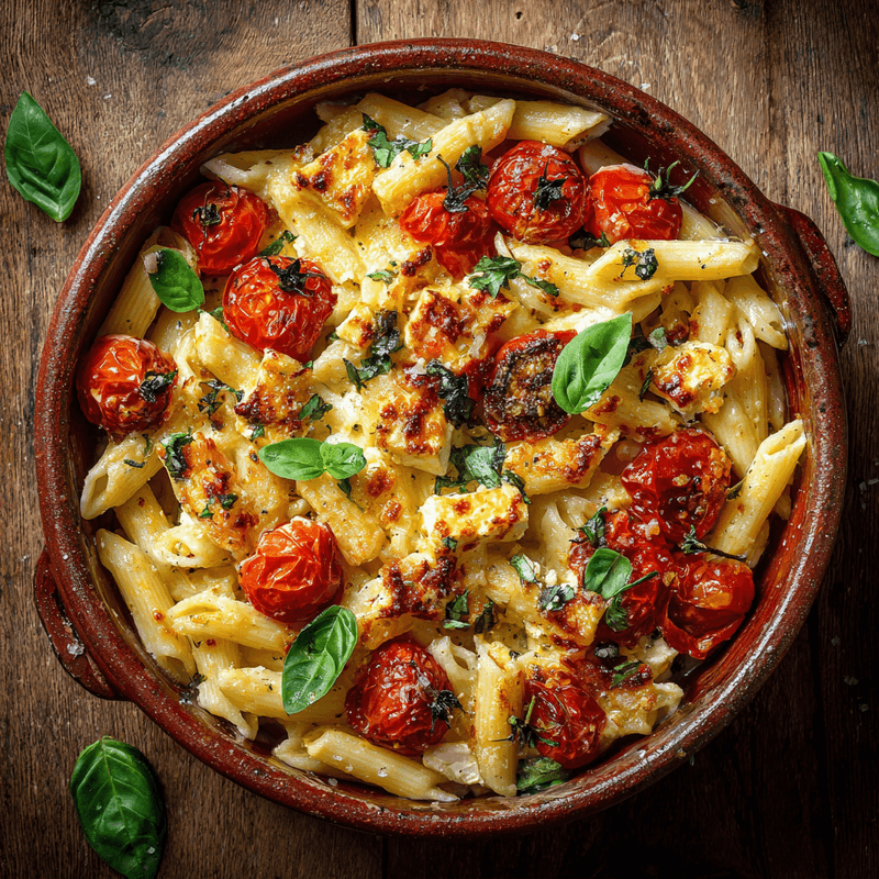 Veggie Pasta with Baked Feta Recipe | Easy & Delicious
